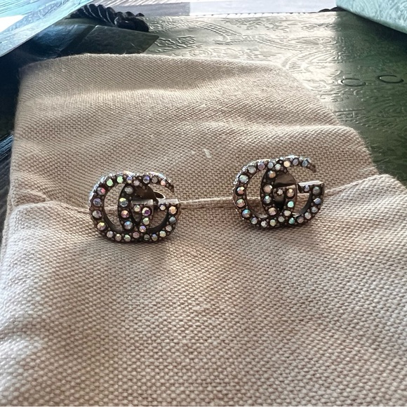 Gucci GG Marmont Crystal Stud Earrings - Picture 10 of 15